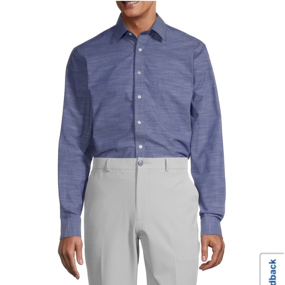 4. Stafford Men’s Long Sleeve Dress Shirt in Blue - Picture 11 of 11